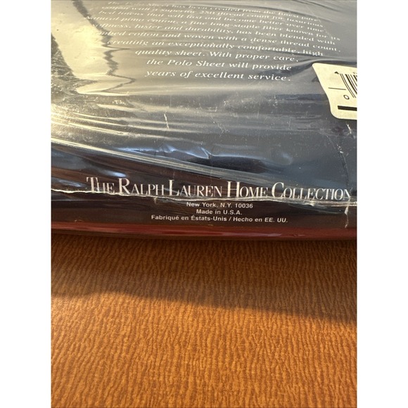 Vtg 90s Ralph Lauren The Polo Sheet 100%  Cotton 250 Ct Made in USA King Flat - Picture 5 of 6